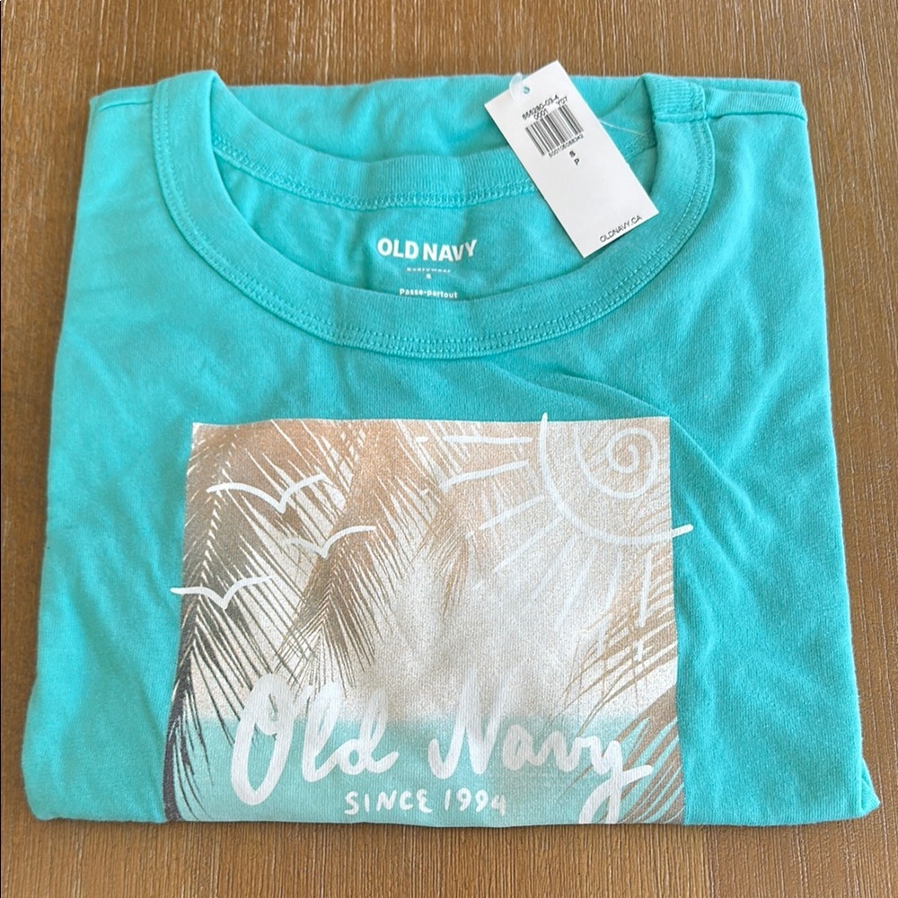 Old Navy Teal Graphic T-Shirt